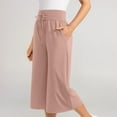 thumbnail image 3 of FAIWAD Womens Wide Leg Cropped Palazzo Pants Summer Loose Lounge High Waist Sweatpants with Pockets, 3 of 7