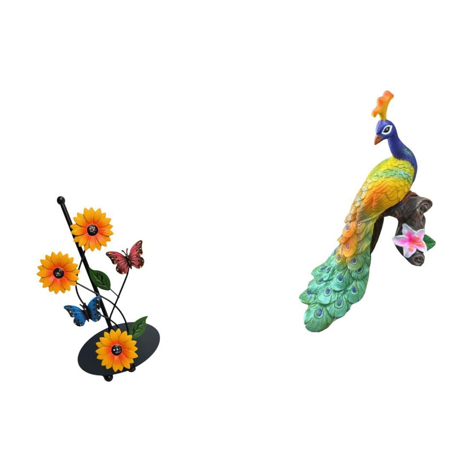 Fiocias Peacock Toilet Paper Holder Paper Towel Holder Countertop Statue Decorative Sculpture Iron Resin Material Stable Weighted Base Suitable for