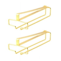 2X Wine Glass Rack, Under Cabinet Metal Wine Glass Holder, Stemware Rack, Hanging Wine Glass Stroage Rack Organizer-A