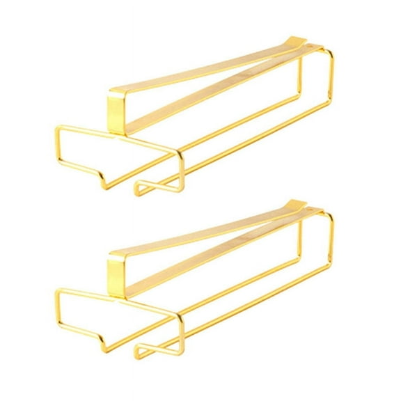 2X Wine Glass Rack, Under Cabinet Metal Holder, Stemware Hanging Stroage Rack Organizer-A