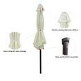 thumbnail image 4 of C-Hopetree 7.5 ft Outdoor Patio Market Table Umbrella with Tilt, Ivory, 4 of 7