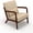 Brown, variant on GIMMYFIVE Mid-Century Modern Accent Chair, 220 lbs Comfy Wood Armchair with Lumbar Pillow for Living Room