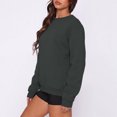 thumbnail image 5 of Lumtrix Womens Oversized Sweatshirt Casual Long Sleeve Crewneck Drop Shoulder Pullover Retro Work Holiday 2026 Fall Winter Tops Dark Gray M, 5 of 6