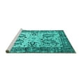 thumbnail image 2 of Ahgly Company Machine Washable Indoor Round Abstract Turquoise Blue Contemporary Area Rugs, 5' Round, 2 of 4