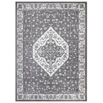 Pearl Heriz Gray 5 ft. x 7 ft. Medallion Area Rug