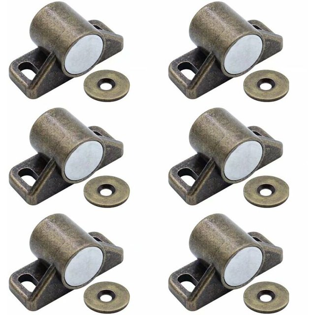Juego de 6 cerrojos magnéticos para puertas, cierre magnético (redondos, bronce) esquí esquí Gafas de esquí