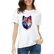 thumbnail image 2 of Playera Blanca Camiseta Unisex Estampada De Moda Lobo, 2 of 4