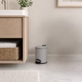 thumbnail image 3 of Acento Rondo 1.3 Gallon Round Step Trash Can with Soft-Close Lid, Removable Liner Bucket, Premium Pedal Metal Waste Bin for Bathroom, Bedroom, Dorm, Office, Matte Gray, 3 of 11
