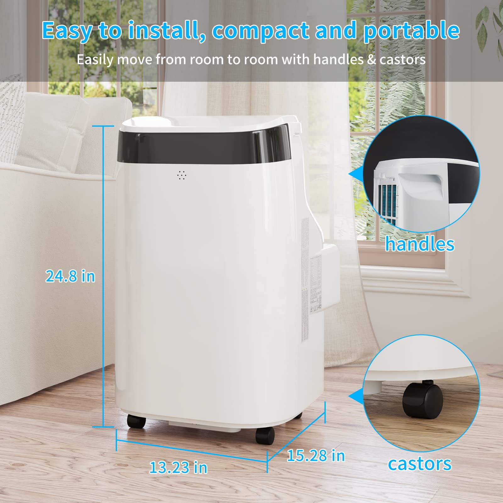 CuisinSmart 10000 BTU 450 sq ft Portable Air Conditioner, White