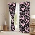 thumbnail image 3 of Castle Fairy Black Bats Black Out Curtains,Gothic Flower Curtains Pack of 2 (42x63 Each), 3 of 6