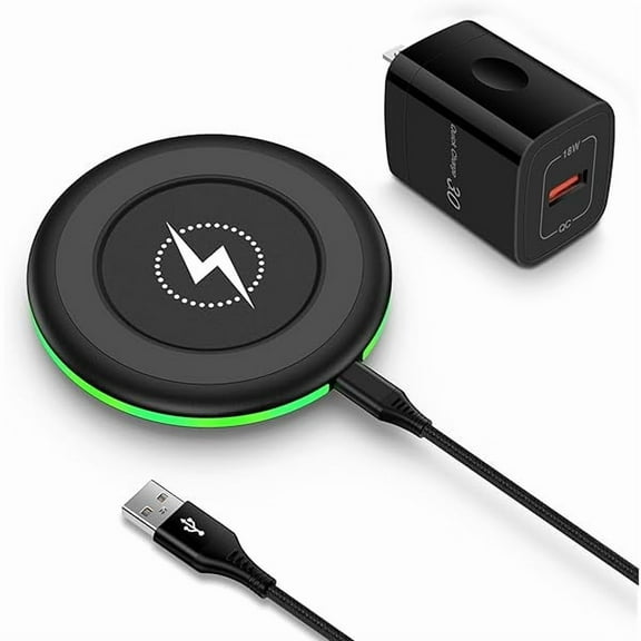 Wireless Charger Fast Charging Pad for Samsung Galaxy S25FE/S25 Ultra/S25 Plus/S25/S24/S23 /S22/S21/S20, Wireless Phone Charger for Android iPhone 16e/15/14/13 Pro Max,Google Pixel 10 with QC Adatper