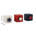 thumbnail image 3 of dajkiuy 3Pcs 4th of July Wooden Star Signs Decorations, Patriotic Memorial Day Tiered Tray Decor, Red White and Blue Decoration for Home Office Table Shelf, 3 of 7