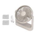 thumbnail image 1 of Ventilador de escritorio USB para colgar en la pared, 3 en 1, 4 velocidades, ángulo amplio de 270°, desmontable, portátil, multifuncional, gris, 1 of 14