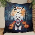 thumbnail image 3 of Happy Halloween Vampire Maltese BOO with Pumpkins Fun and Spooky Quilt Blanket Maltese Dog Lover Gifts Idea Cozy Comforter Throw Blanket - 00018, 3 of 5