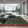 thumbnail image 2 of ODIKA 6'x9' Washable Area Rug Non-Slip, Chair-Friendly, Lines Goal Posts Rugby Training Soccer Football Touchdown Field Playful for Dining Room, Under Table, Office Décor, 2 of 7