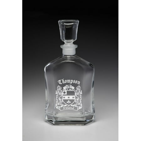 

Thompson Irish Coat of Arms Whiskey Decanter (Sand Etched)