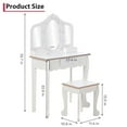 thumbnail image 5 of Luku Toddler Vanity and Stool, Girls Vanity with 3 Mirror, Makeup Play Table for Girls 3+, 5 of 6