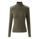 thumbnail image 5 of Suéter de cuello alto de punto europeo y americano de manga larga negro para viajeros con temperamento, mezcla de lana, top ajustado, 5 of 5