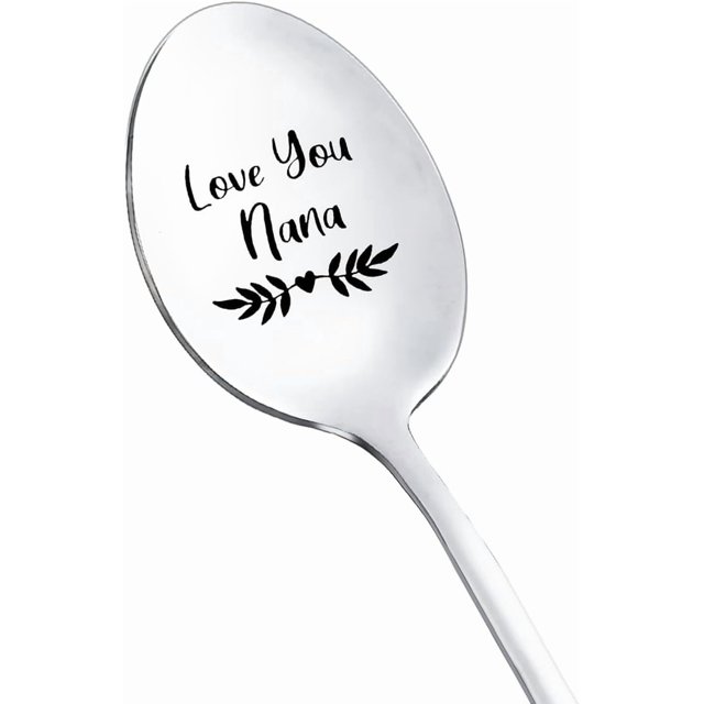 Nana Grandma Gifts Spoons from Grandkids I Love You Nana Spoon Gifts for Grandmother Granny Christmas Birthday Gift for Gigi Mamaw Coffee Tea Lovers Gift Engraved Dessert Spoon