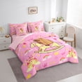 thumbnail image 2 of Erosebridal Capybara Twin Bedding Sets for Kids, Fairy Castle Bedding Comforter Set, Pink Reversible, 7-Piece, 2 of 7