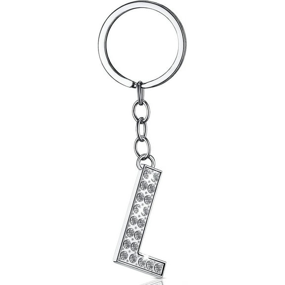 LINLIN letter keychain,name keychain Initial Silver 26 Letters A-Z Pendant Handbag Bag Decoration Gifts