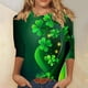 thumbnail image 4 of RKSTN St Patricks Day 3/4 Sleeve Tops for Women Oversized Crewneck St Paddy's Day Lucky Shamrocks Graphic Print T Shirt Womens Casual Solid Plus Size Round Neck Loose Three Quarter Sleeve Shirts, 4 of 6