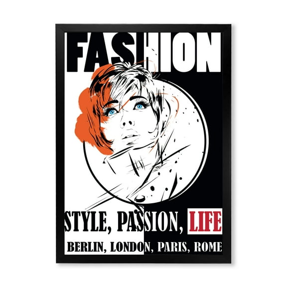 Designart 'Style Passion Life Fashion Woman IV' Vintage Framed Art Print