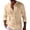 Khaki, variant on Men's Long Sleeve Polo,Linen,Cotton Blend for a Preppy or Smart Casual Vintage Look | Men's Polo Shirts
