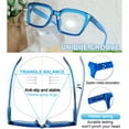 thumbnail image 4 of MARE AZZURO Square Reading Glasses 2.5 Women Trendy Large Readers 1.0 1.25 1.5 1.75 2.0 2.25 2.5 2.75 3.0 3.5 4.0 5.0 6.0 (Clear Blue, 2.50) Polycarbonate Lens, 4 of 7