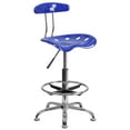 thumbnail image 1 of Vibrant Nautical Blue and Chrome Drafting Stool with Tractor Seat, 1 of 9