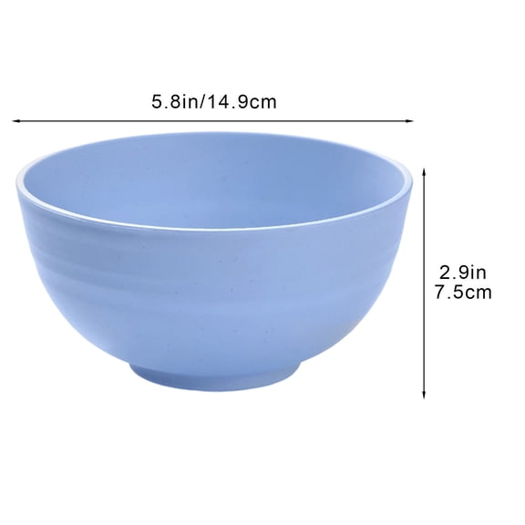 Large Plastic Bowl - Microwave and Dishwasher Safe Cereal Bowl, Reusable Straw Fiber, 14.9 x 7.5 cm, 1-Piece