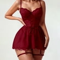 thumbnail image 2 of Women's Sexy Lace Nightgown Sheer Strap Lingerie Comfortable Sleepwear Elegant Apparel, 2 of 2