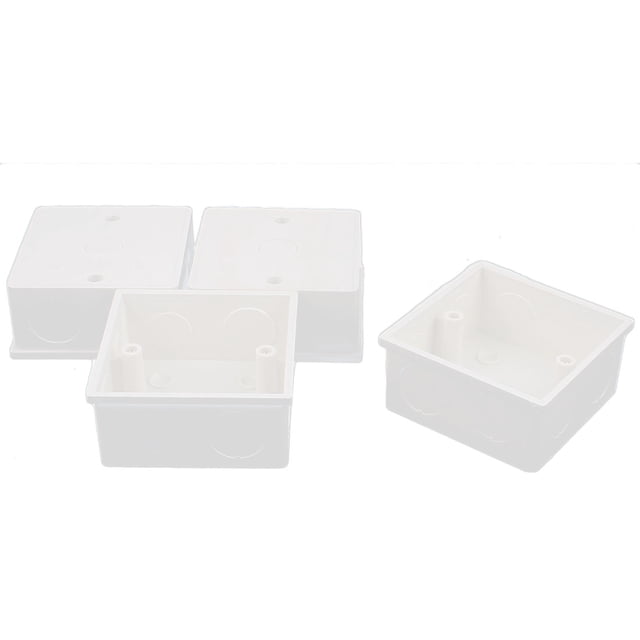 Unique Bargains 4 Pcs 86mm x 86mm x 40mm Square Design PVC Switch Pattress Back Box