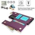thumbnail image 3 of Allytechgroup for Samsung Galaxy Note 20 Wallet Case, Zipper Pocket Cards Holder RFID Blocking Ring Holder Stand Bumper Shockproof PU Leather Retro Phone Case for Samsung Galaxy Note 20, Darkpurple, 3 of 8