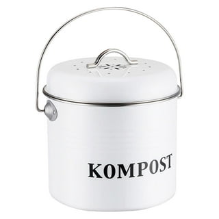 5L Compost Bin Vegetable Residue Peel Household Durable Stainless Steel  Kitchen Black Charcoal Filter Kitchen Waste
