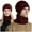 Z01_Wine, variant on GPOECD Knitted Winter Hat with Scarf for Men and Women Adult Windproof Thermal Hood Coif Black,One Size