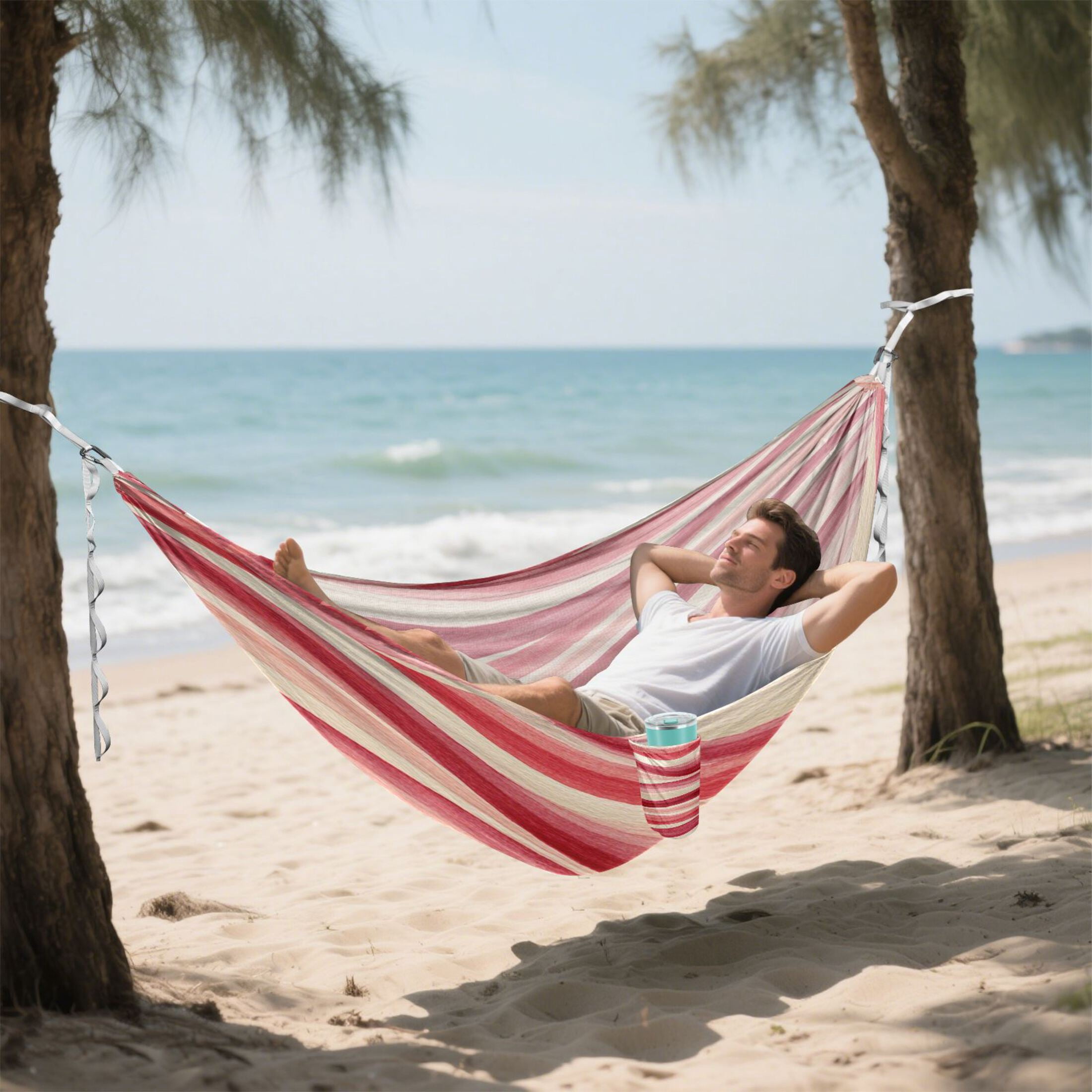 Hammock Camping Hammock Nylon Portable Hammock Travel Camping Hammock Coral Waves Wavy Stripes