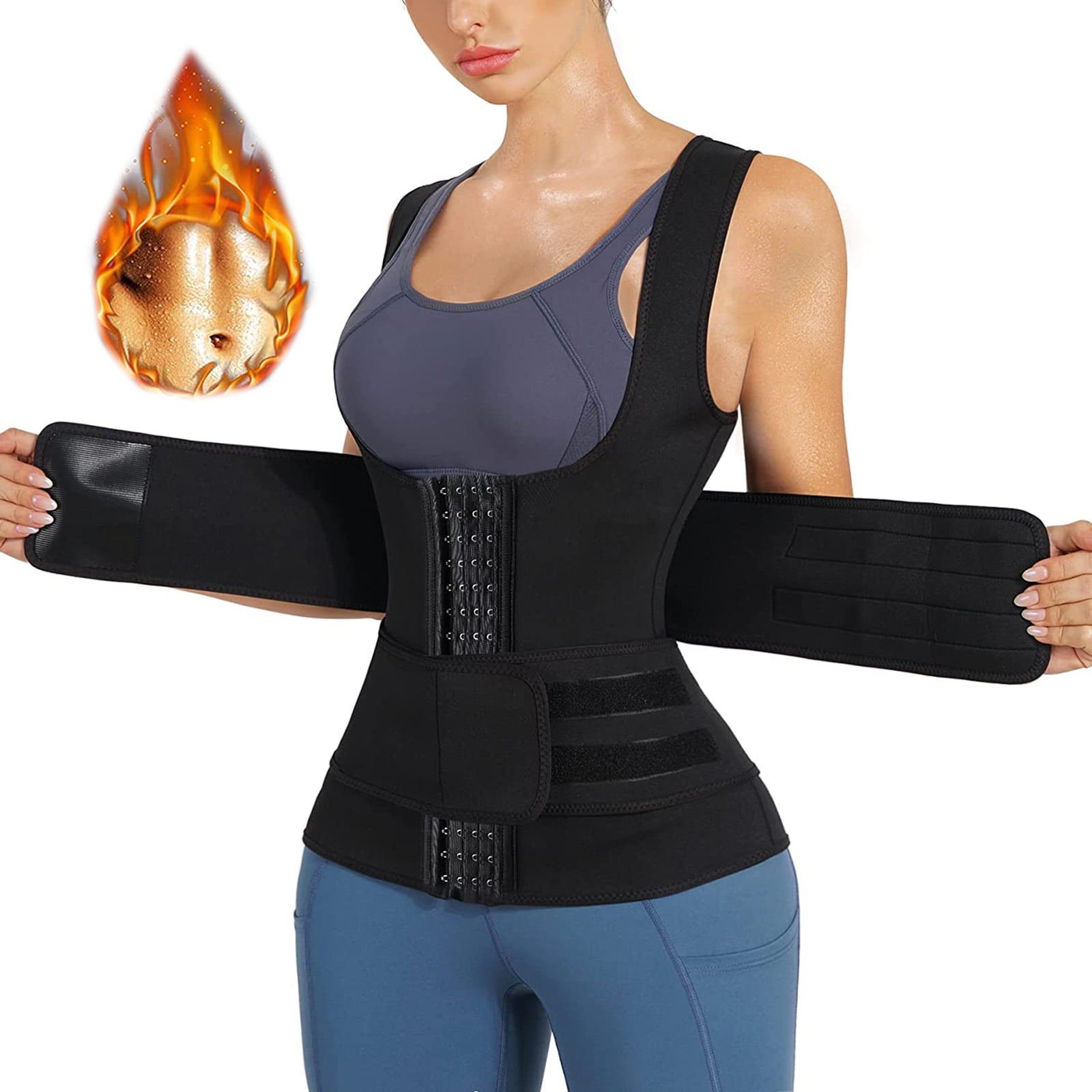 Waist Belt & Strap Vest Cincher Trainer Tummy Girdle Control Body Shaper 2 items