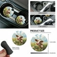 thumbnail image 6 of Jeiento Floral Cow Car Seat Cover Set 15 PCS with Steering Wheel Cover Seat Belt Covers Trash Bag Air Vent Phone Holder Rear View Mirror Cover Car Cup Coasters Key Chain Auto Interior Accessories, 6 of 7