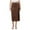 Brown, variant on RUTAYY Women Satin Skirt High Waist Slit Zipper Straight Solid Color Temperament Long Skirt Flowy Swing Pleated Beach Skirts