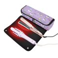 thumbnail image 3 of Hair Tool Organizer Bag with Heat Resistant Mat Removable Travel Storage Case for Hot Air Brushes Curling Irons Cat Face and Rainbows Pattern, 3 of 8