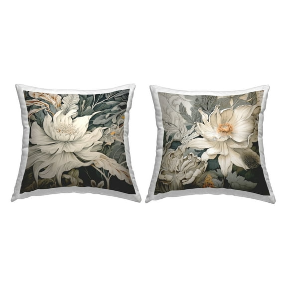 Stupell Industries Traditional Vintage Blooms 2 Piece Decorative Printed Throw Pillow Set, 18 x 18