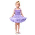 thumbnail image 1 of Zshosam Robe pour Enfants Robe en Tulle pour Fille Tutu Fête Anniversaire Formelle Chic Fleur Princesse Robes Taille 3T 4T,(Violet 3-4 Ans), 1 of 4