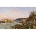 thumbnail image 3 of Camille Pissarro 18x13 Black Modern Framed Museum Art Print Titled - The Seine at Bougival (1870), 3 of 5