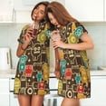 thumbnail image 4 of Vsdgher Motif Robot et Monstres Chemise de Nuit à Manches Courtes Col Rond Mignonne Robe de Nuit Confortable, 4 of 6