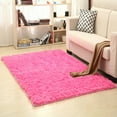 thumbnail image 2 of NUZYZ Warm Ultra Soft Living Room Area Rug Shaggy Nursery Floor Mat Carpet Home Decor Wine Red 50*80cm, 2 of 2