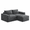 Dark gray, variant on Sectional Sofa, Asofer 105" L-Shape Modular Couch With Corduroy Fabric for Living Room, Free Assembly, Black (Left Facing Chaise)
