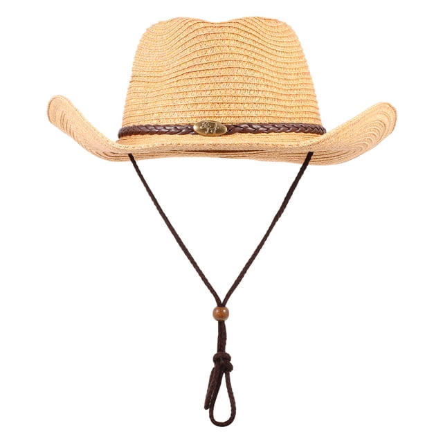 Sombrero de ala ancha de paja, delicado sombrero de fiesta de vaquero, sombrero de vaquera