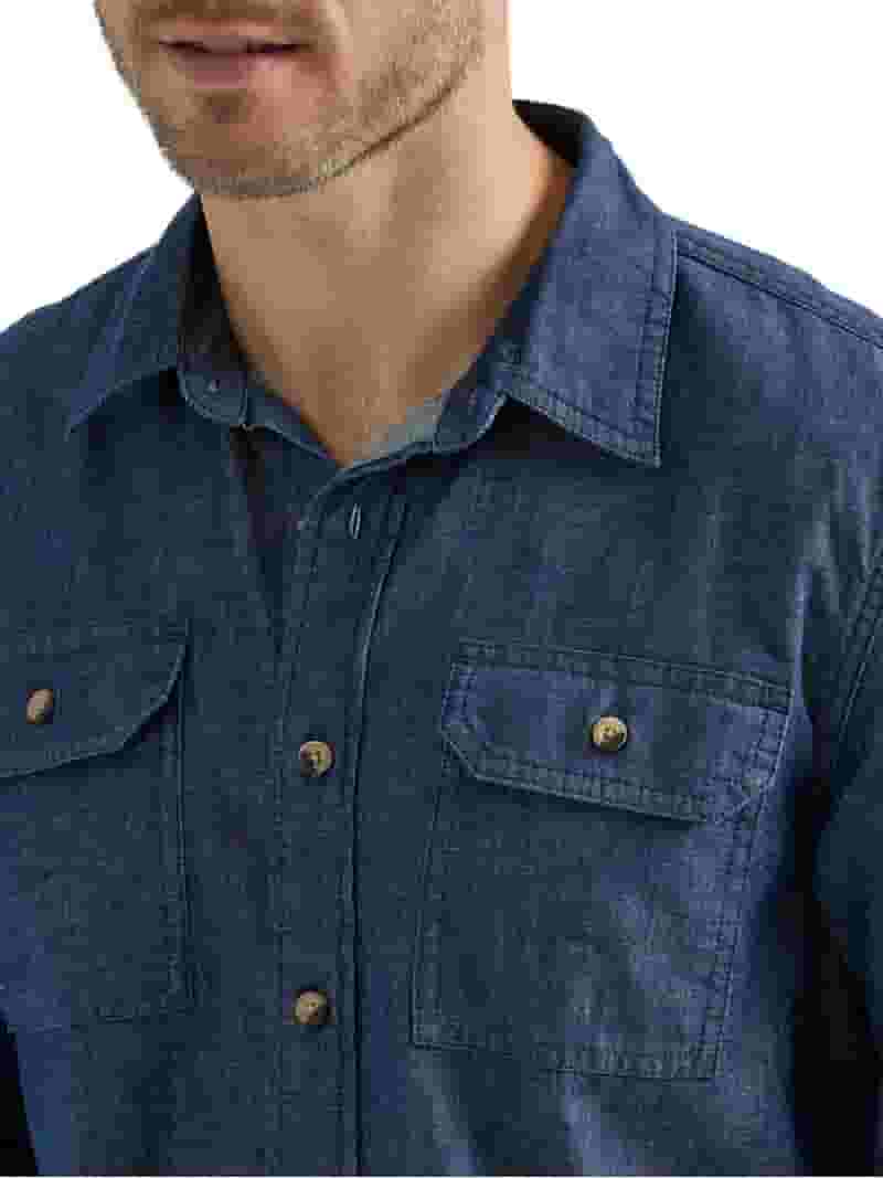 最新最全の Sleeve Long Men's Wrangler® Epic S Sizes Shirt, Woven Soft Clothing