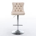 thumbnail image 2 of Bar Stools Set of 2 Armless 360 ° Swivel Barstools Adjusatble Height 22-25 in Velvet Modern Kitchen Counter Height Bar Stools with Silver Plated Base for Island Dining Room Pub, 2 of 9